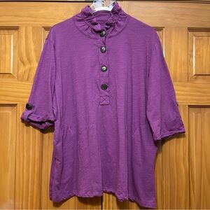 Neon Buddha Purple Tunic Top Size Large